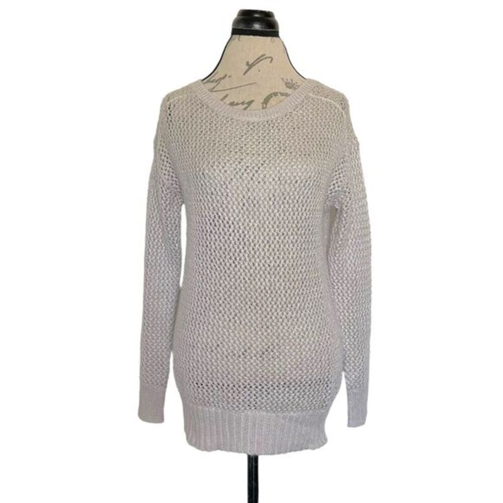 Jennifer Lopez Womens Sweater Open Knit Back Open Beach Cover Up Ribbed Size XS